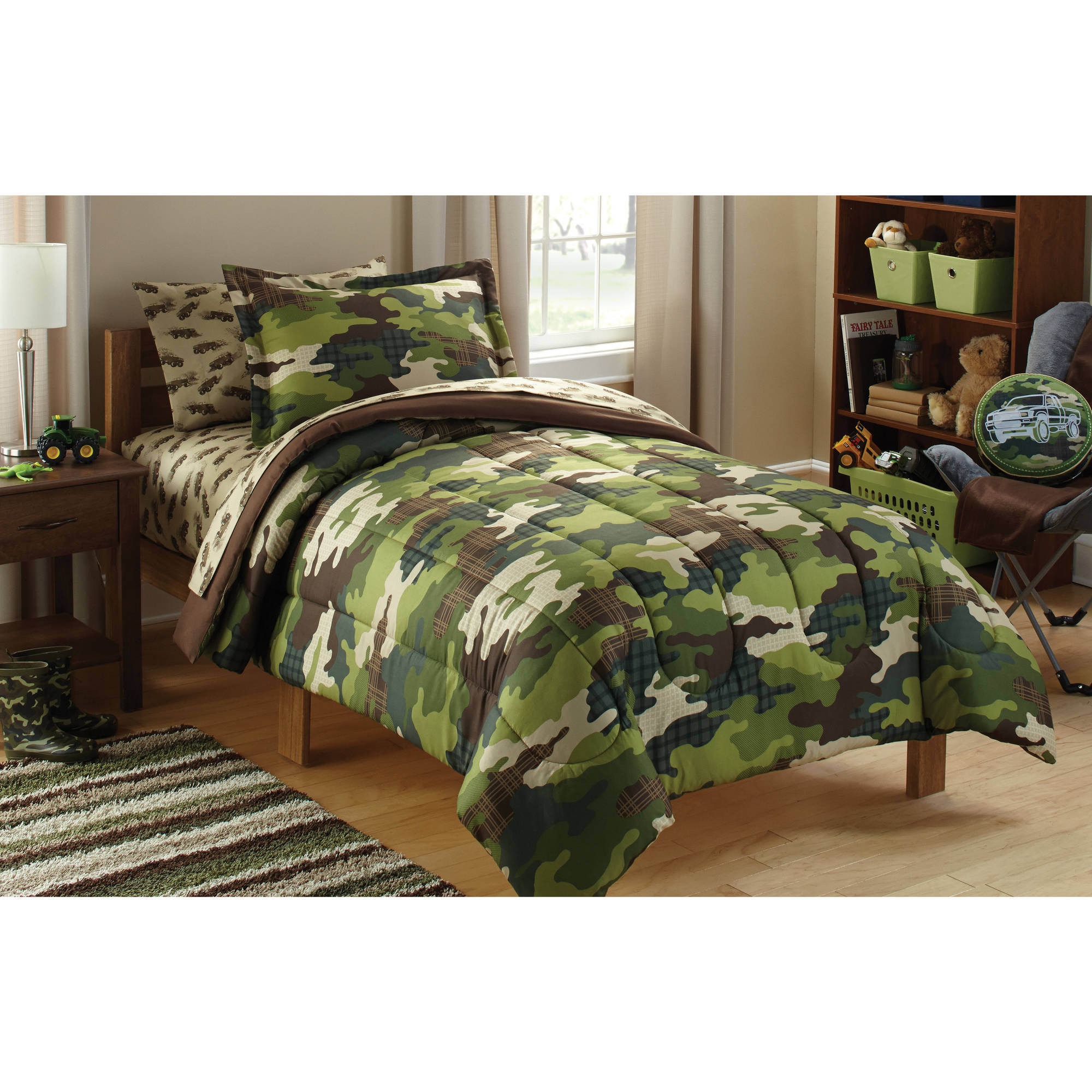 Boys Comforter Set Army Kids Twin Bed In A Bag 5 Pcs Bedding