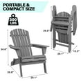 thumbnail image 5 of Outdoor Adirondack Chair Set of 2, Seizeen Wooden Folding Adirondack Chair, Patio Furniture Set Lounge Chairs Quick Assembled, Elegant Outdoor Chairs Set for Deck Pool Yard Garden, Gray, 5 of 7