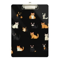 FORMRS Acrylic Clipboard with Low Profile Clip Standard A4 Letter Size, 12.5" x 9", Pixel Cat