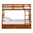 thumbnail image 2 of Furniture of America Tomi Wood Twin over Full Storage Bunk Bed in Oak, 2 of 10