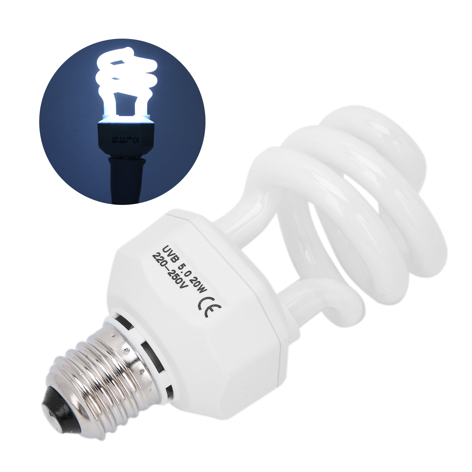 NFTIGB Reptile UVB Energy Saving Fluorescent Terrarium Light Bulb Calcium Supplement For Turtle Lizard Succulent Plant 20W 5.0 High Output Lighting