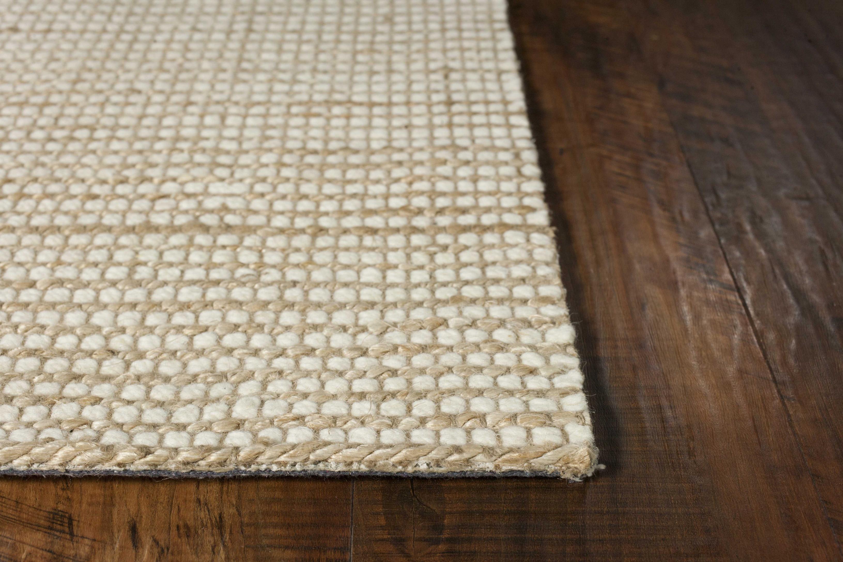 78" X 114" X 0.'5" Ivory Wool / Jute Rug
