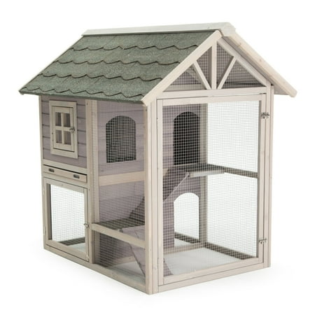 Super Pet Premium Rabbit Hutch - Boomer & George Tiered Outdoor Rabbit Hutch With Run