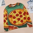 thumbnail image 6 of Fun Pizza Womens Casual Crewneck Sweatshirt Long Sleeve Tops Cute Pullover Loose Fit, 6 of 7