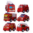 thumbnail image 1 of 1 Set/6pcs Construction Vehicle Toy Trucks Mini Size Push and Go Sliding Fire Truck Car Models Early Educational Toy, 1 of 7
