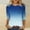 Blue, variant on Fall Saving 2025 QUINDOS 3/4 Sleeve Women Shirts Ladies Tops Gradient Casual Red Classic Fit Crew Neck Tops