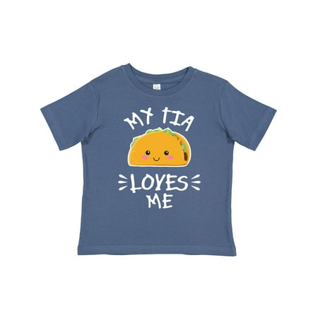 

Inktastic My Tia Loves Me with Taco Illustration Gift Toddler Boy or Toddler Girl T-Shirt