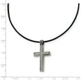 thumbnail image 2 of Beautiful Titanium Leather Cord Cross 18in Necklace, 2 of 2