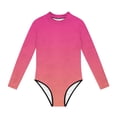 thumbnail image 4 of Swimsuit for Girls, Long Sleeve One Piece Rashguard, Solid Color Beach Vacation Swimsuit for Kids 2-13 Years, 4 of 7