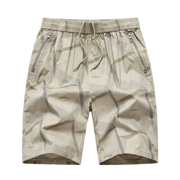 Gubotare Mens New Summer Outdoors Casual Loose Plus Size Patchwork Overalls Shorts Pants Mens Shorts Stretch (Khaki, XL)