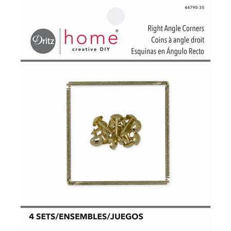 UPC: 0072879303476 | Dritz Home Campaign Smooth Right Angle Corners Small 3 Pack Brass