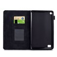 thumbnail image 4 of Embossed Folio Flip Smart Case for Amazon Fire HD 7 2019/2017/2015, Premium PU Leather Kickstand Card Slots Magnetic Auto Sleep / Wake with Pen Slot Case for Fire HD 7 2019/2017/2015, Black, 4 of 5