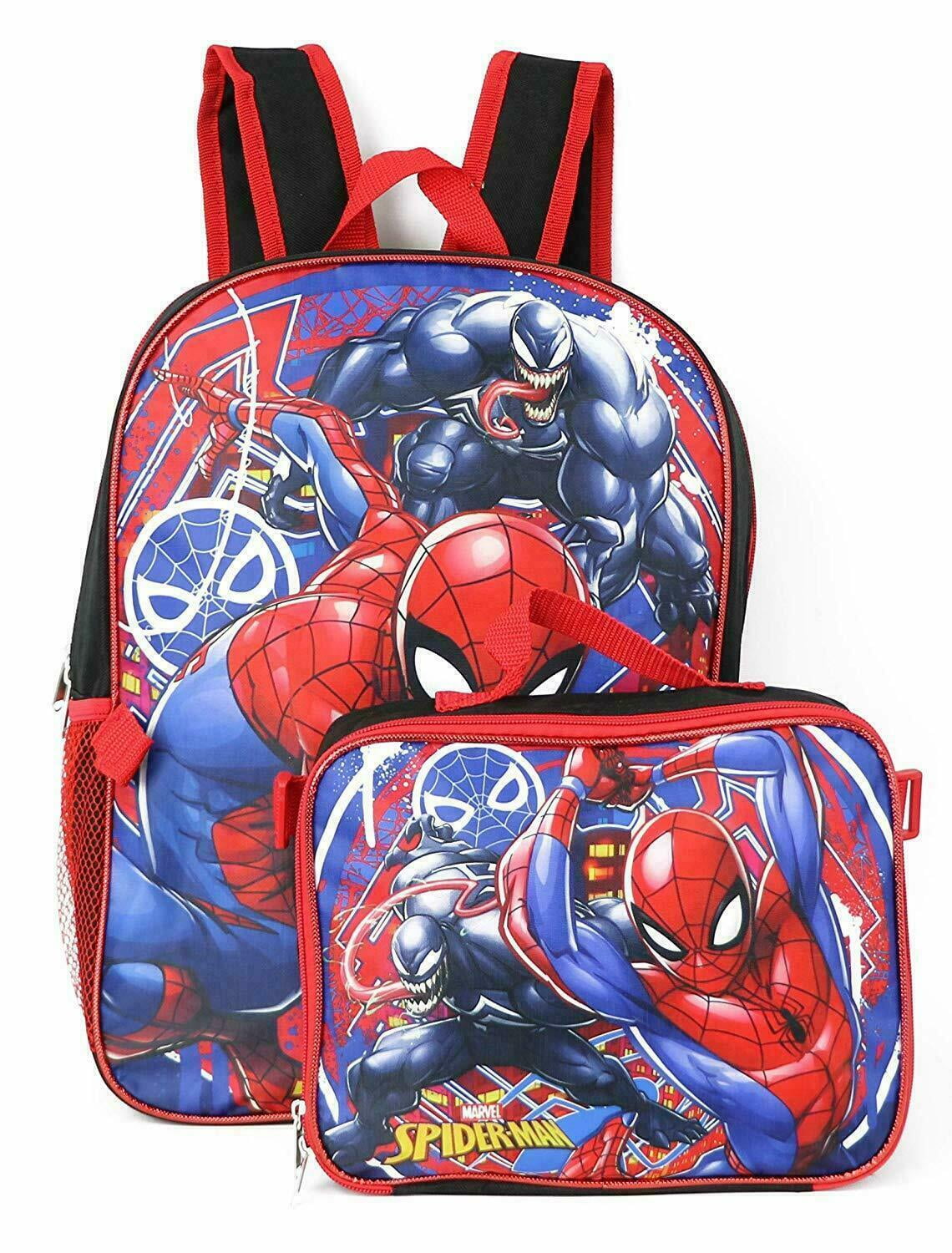 Drinks Bottle and Lunch Bag Spiderman Kids Back to School Bundle Bags Backpack 