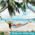 thumbnail image 5 of Tranquillo Double Hammock 2 Persons Polyester Hammock 550lbs with Hammock Tree Straps, Grey, 5 of 6