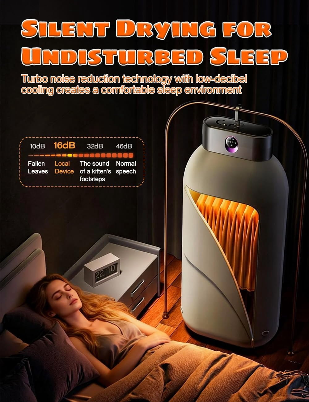 Portable Clothes Dryer for Apartments Travel Laundry - Electric Mini Machine Small Quiet Fast - Drying Foldable Compact Clothes Dryers Secadora Ropa Portatil Mojoco Minicompact Adjustable