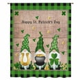 thumbnail image 2 of St. Patrick's Day Sheer Curtains 108" Extra Long, Green Gnomes Shamrocks Gold Coin Plaid Light Filering Curtains, Privacy Drapes Simi Floor to Veiling Curtain for Living Room Bedroom Window Treatment, 2 of 9