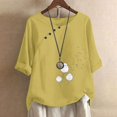 thumbnail image 1 of Vedolay Dressy Tops For Women Womens Fashion V Neck Flutter Short Sleeve T Shirts Casual Cotton Basic Tee Tops,Yellow 3XL, 1 of 4