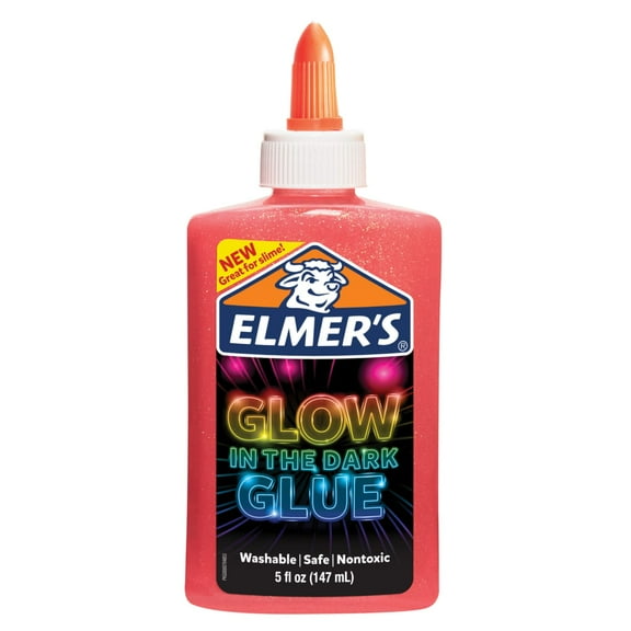 Elmer’s Glow-in-the-Dark Liquid Glue, Washable, Pink, 5oz