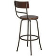 thumbnail image 5 of Elm Lane Langdon Glitter Bronze Swivel Bar Stool Brown 29" High Industrial Wood Seat with Backrest Footrest for Kitchen Counter Height Island House, 5 of 8