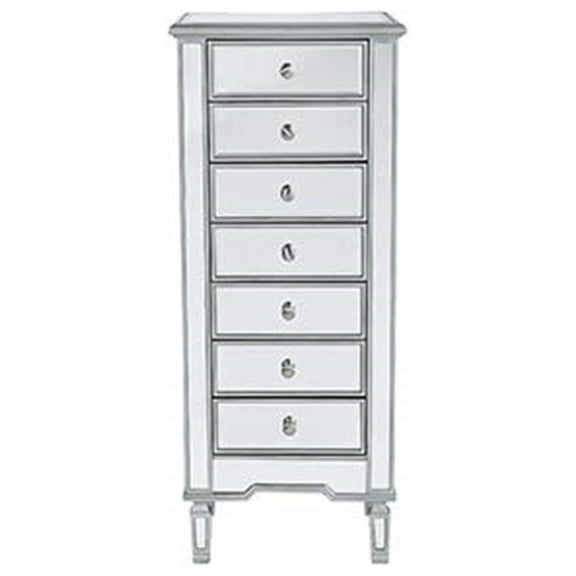 Lingerie Chest 7 drawers 20in. W x 15in. D x 48in. H in antique silver paint