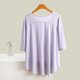 thumbnail image 5 of Blusa de pijama de manga larga para mujer, cuello en V, mangas 3/4, suelta, color liso, para estar en casa, blusa de pijama, blusa modal para mujer, 5 of 7
