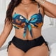 thumbnail image 1 of Trajes de baño Amzcrzy Tankini para mujer, trajes de baño, moda para mujer, traje de baño de talla grande, traje de baño estampado con tirantes laterales, traje de baño dividido, amarillo, XL, 1 of 7