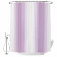 thumbnail image 2 of Light Purple White Waterproof Fabric Shower Curtain,Gradient Solid Stripes Geometric Waterproof Fabric Shower Curtain for Bathroom Curtains Bathtubs Hotel Shower Curtains with 12 Hooks Standard 72x72, 2 of 8