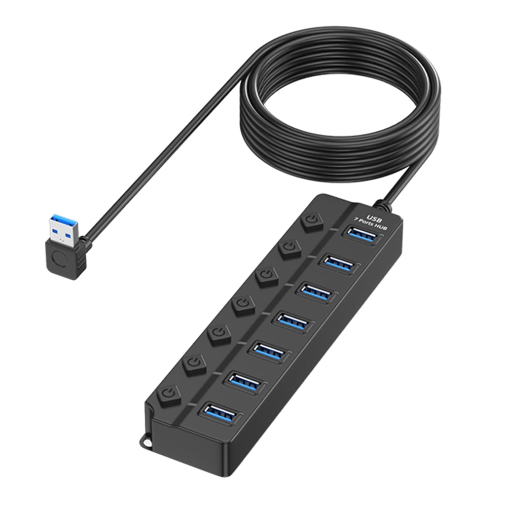 Small 7 Port USB 2.0 Hub USB Splitter with Quick Data Transfer for PC, Laptop Peripherals Expansion Plugs and Play