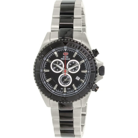 Swiss Precimax Men's Maritime Pro Two-tone Stainless Steel Black Dial Water-resistant Chronograph Watch