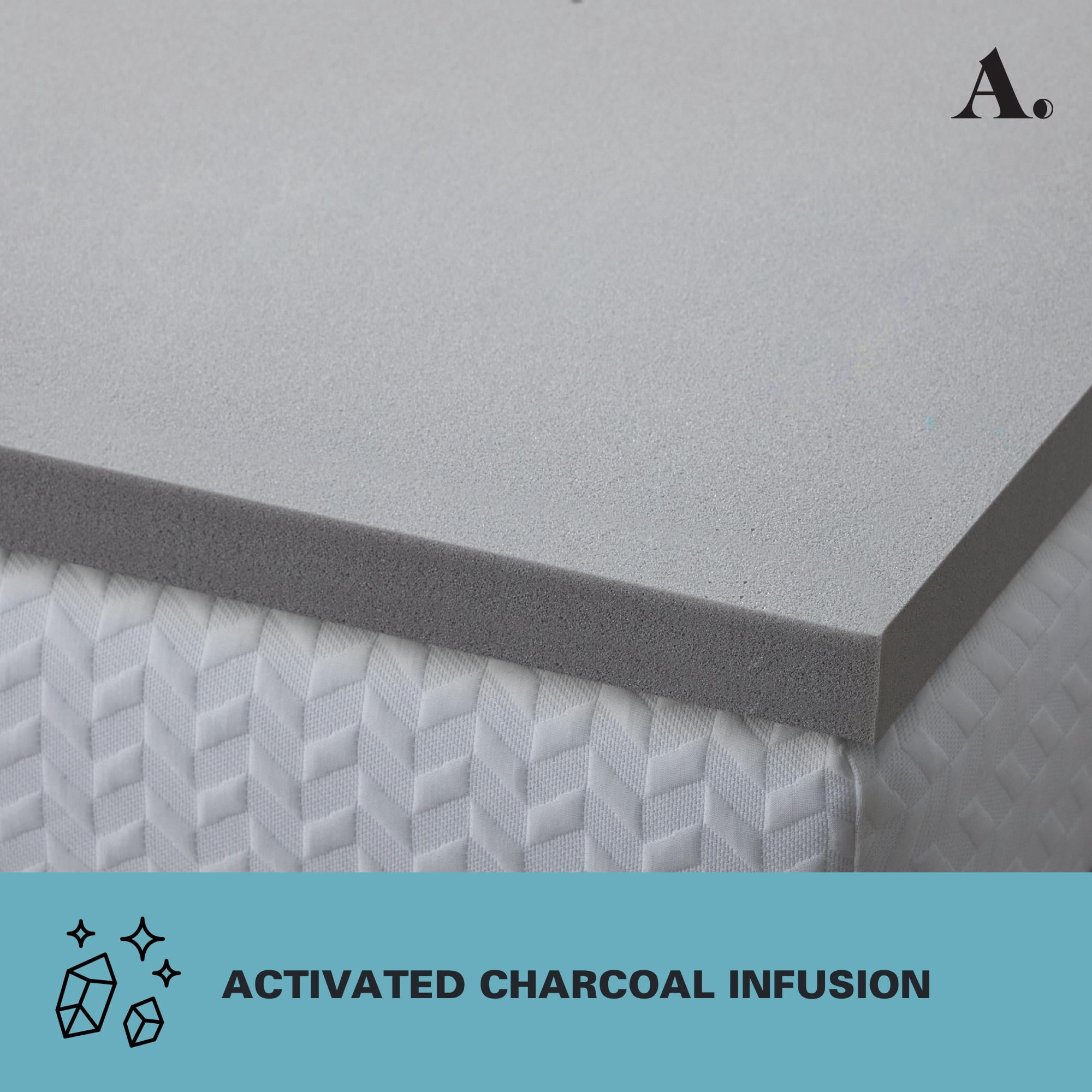 Allswell 2" Memory Foam Mattress Topper Infused with Charcoal, Queen