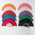 thumbnail image 2 of Lace Embroidery Lace Fan Retro European Court Fan 23CM Handheld Folding Fan Bamboo Fan Dance Props Performance Fan, 2 of 4