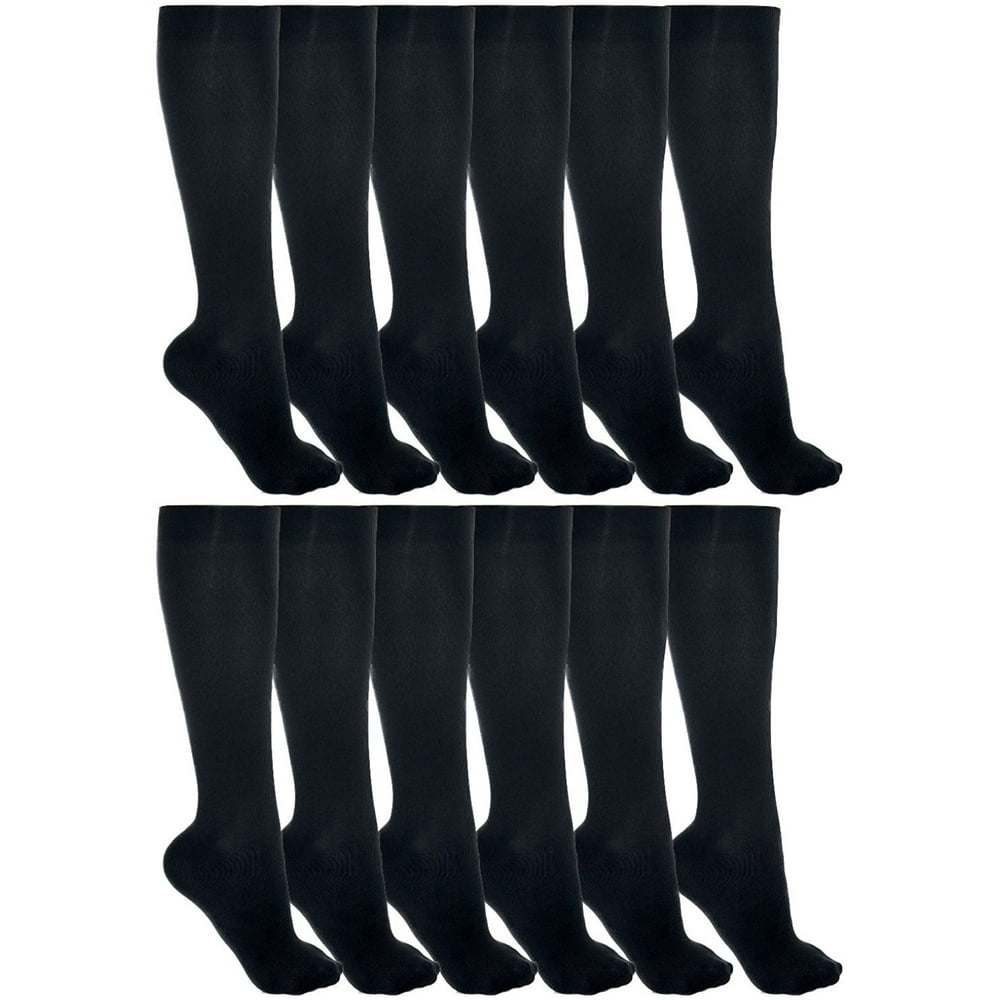 Winterlace Women’s Trouser Socks, 12 Pairs, Opaque Stretchy Nylon