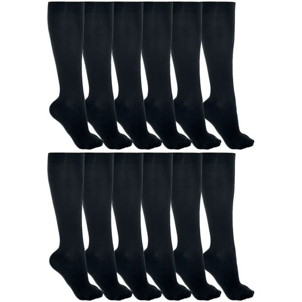 Winterlace Women’s Trouser Socks, 12 Pairs, Opaque Stretchy Nylon