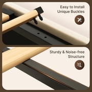 Lofka 12 Inch Full Size Bed Frame, Hydraulic Storage Bed Frame with Wingback Headboard, No Box Spring Needed, Large Under Bed Storage, Non-Slip Without Noise, Beige