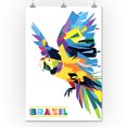 thumbnail image 3 of Brazil, Macaw, Vector Geometric (24x36 Giclee Gallery Art Print, Vivid Textured Wall Decor), 3 of 3