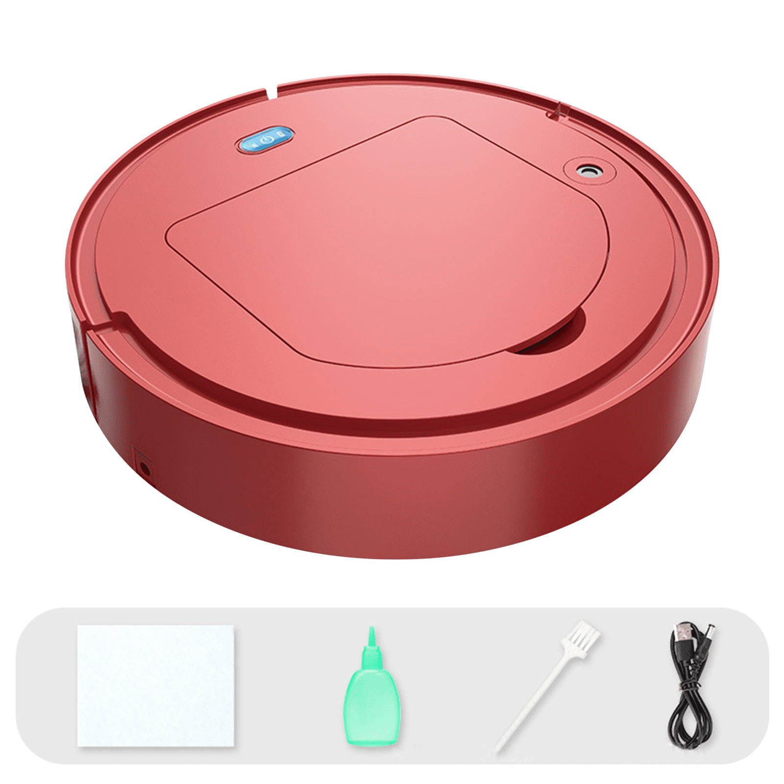 Foqnuq Wireless Smart Sweeping Robot Vacuum Cleaner 5-in-1 with Mopping, Automatic Navigation, Obstacle Avoidance for Home Cleaning (Red)