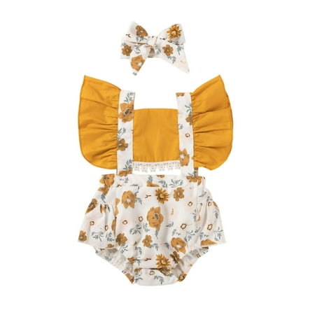 

Binmer Toddler Baby Clothes Girl Summer Little Floral Sleeveless Halter Jumpsuit