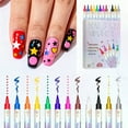 thumbnail image 5 of Nail Markers,12 Colors 3D Nail Art Pens, 2026 Nail Point Graffiti Dotting Pen Drawing Painting Liner Brush,DIY Nail Art Beauty Adorn Manicure Tools A-Purple, 5 of 8