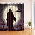 thumbnail image 1 of Cortina de Baño de tela de poliéster ABPHQTO con decoración de Luna de Halloween Muerte con Cuervo en Hoz 160x180 cm, 1 of 1