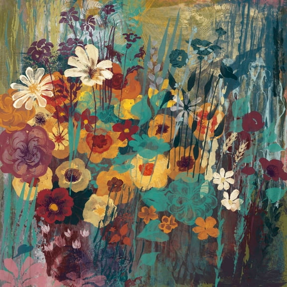Marmont Hill "Floral Frenzy Green II" Painting Print on Canvas