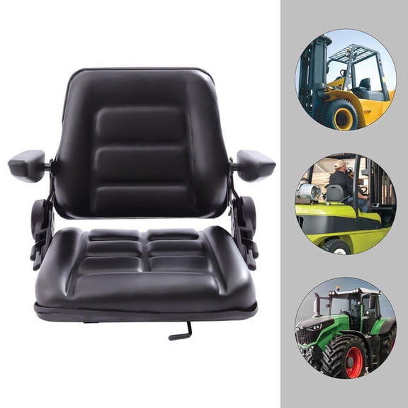Black Universal Forklift Suspension Seat Fits Clark Cat Hyster Yale Toyota New