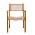 thumbnail image 6 of Brown Wood Dining Chairs With Braided Rope Back - Of 2 For A Comfortable Sit Chair (2 Chairs) Structure Stability, 6 of 7