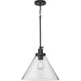 thumbnail image 3 of Hinton Collection One-Light Matte Black Modern Farmhouse Pendant, 3 of 11