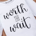 thumbnail image 3 of Qiylii Baby Boy 3PCS Outfit Set Long Sleeve Letter Romper Long Pants Beanie Hat, 3 of 7