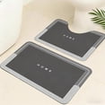 thumbnail image 1 of Super Absorbent Quick Drying Bath Mat Set, U-Shaped Non-Slip Bathroom Floor Mat, 2-Piece Toilet and Entrance Mat, 1 of 8