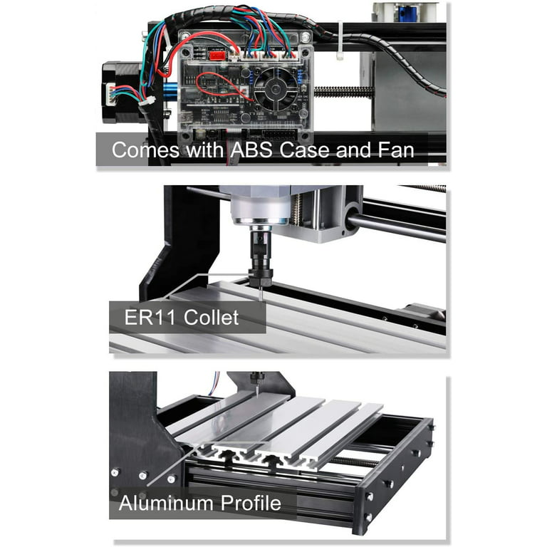 SainSmart Genmitsu CNC 3018-PRO Router Kit GRBL Control 3 Axis Plastic  Acrylic PCB PVC Wood Carving Milling Engraving Machine, XYZ Working Area  300x180x45mm 