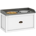 thumbnail image 1 of PawHut Large Elevated Dog Bowls with Storage, Raised Dog Bowl Stand, White, 1 of 10