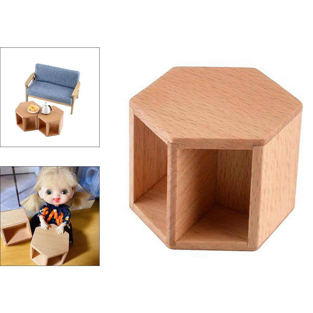Details about   Miniature Furniture Beech Wood Mini End Table Toy for 1:12 1:6 Dollhouse 