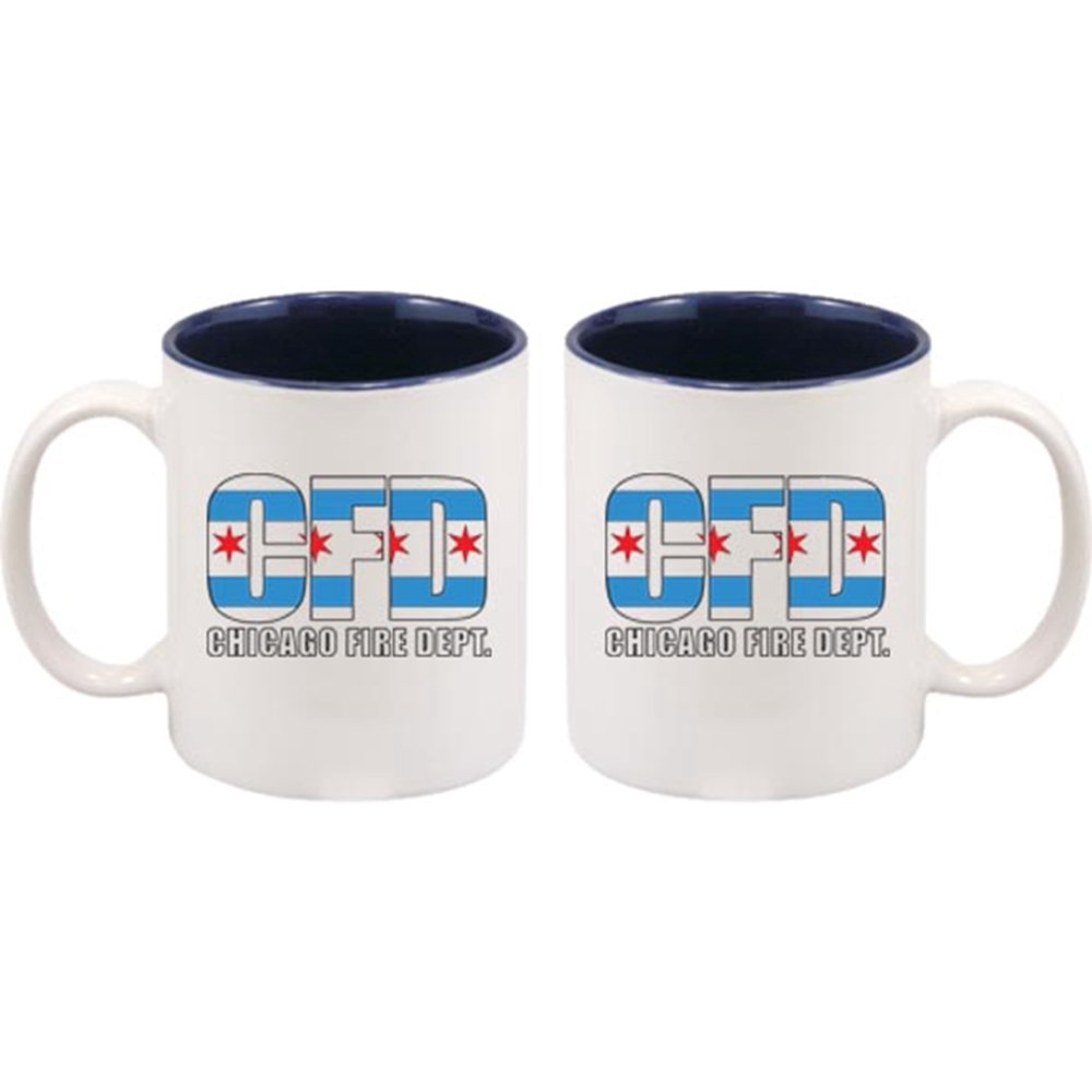 Chicago Fire Department Coffee Mug Chicago Flag 2Sided