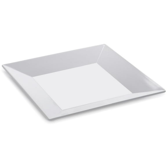 G.E.T. ML-103-W Siciliano White Melamine 8 Square Plate - 12 / CS"